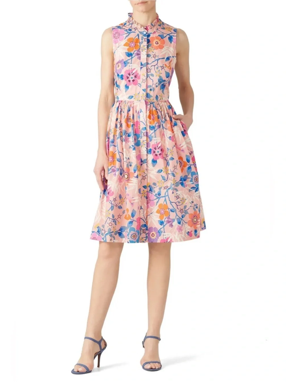 J. Crew Liberty Fabric Pavilion Pink Floral Midi Dress